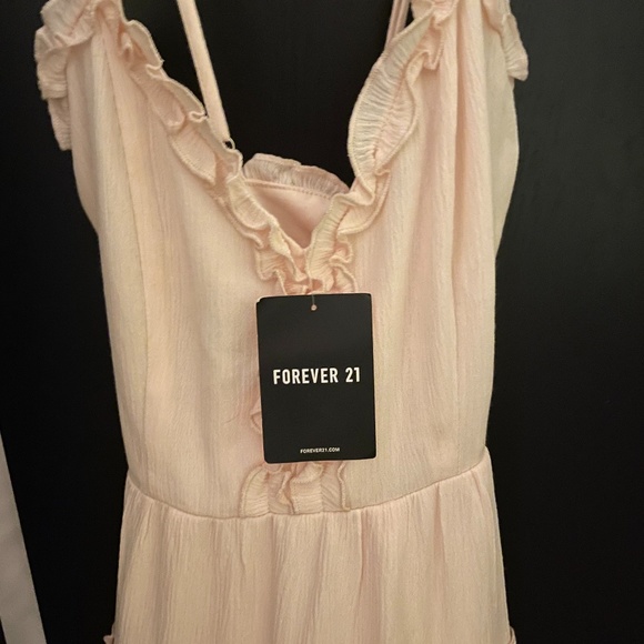 Blush pink babydoll ruffle dress boho - Picture 3 of 5